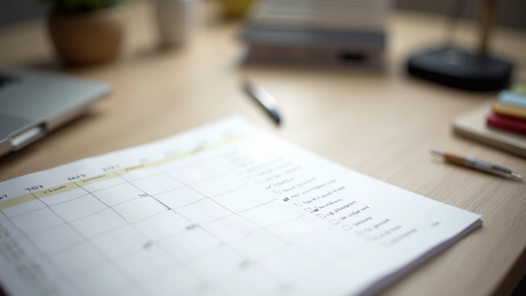 Calendar and checklist showing exhibition preparation timeline and tasks