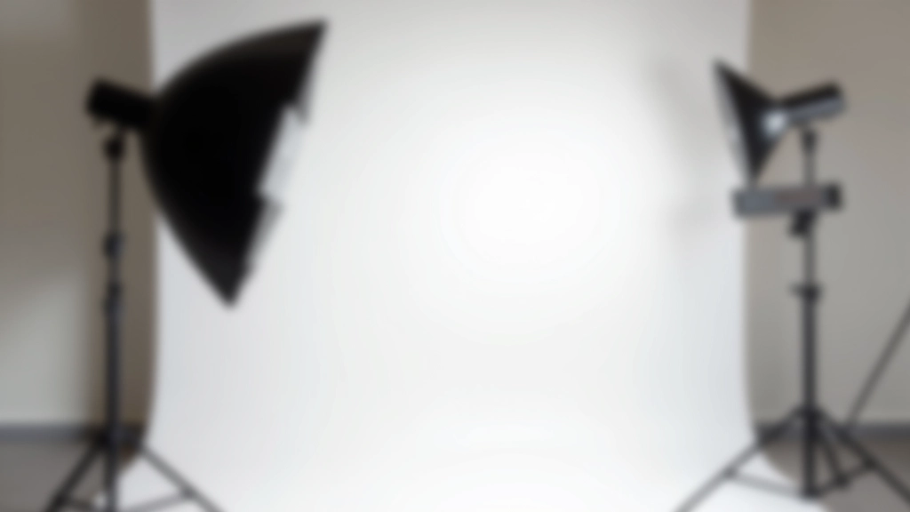 Studio setup showing key light, fill light positioning and soft box modifiers creating dimensional portrait lighting