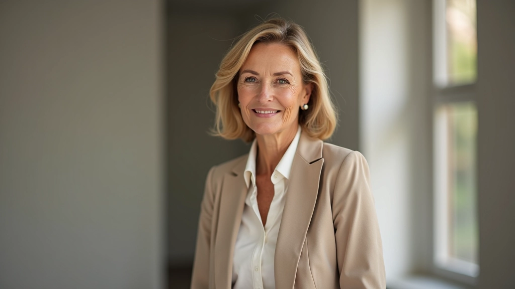 Female subject demonstrating proper posture and shoulder angle during portrait session with natural window lighting